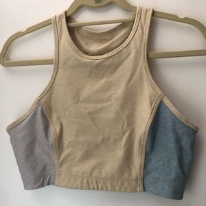 Tri-color Outdoor Voices Crop Sports Bra